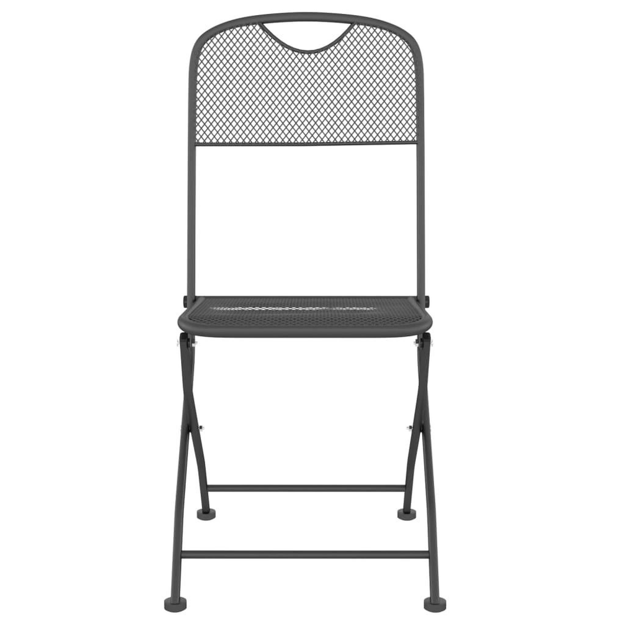 Voir la diapositive 5 : VIDAXL Ensemble a manger de jardin 7 pcs anthracite metal maille