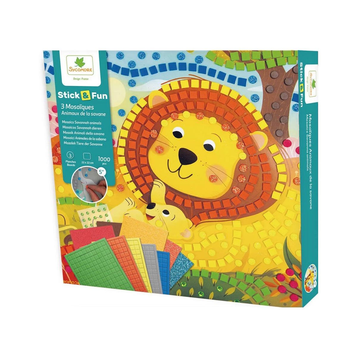 Au Sycomore Stick'n fun -  pm mosaÏques - animaux de la savane