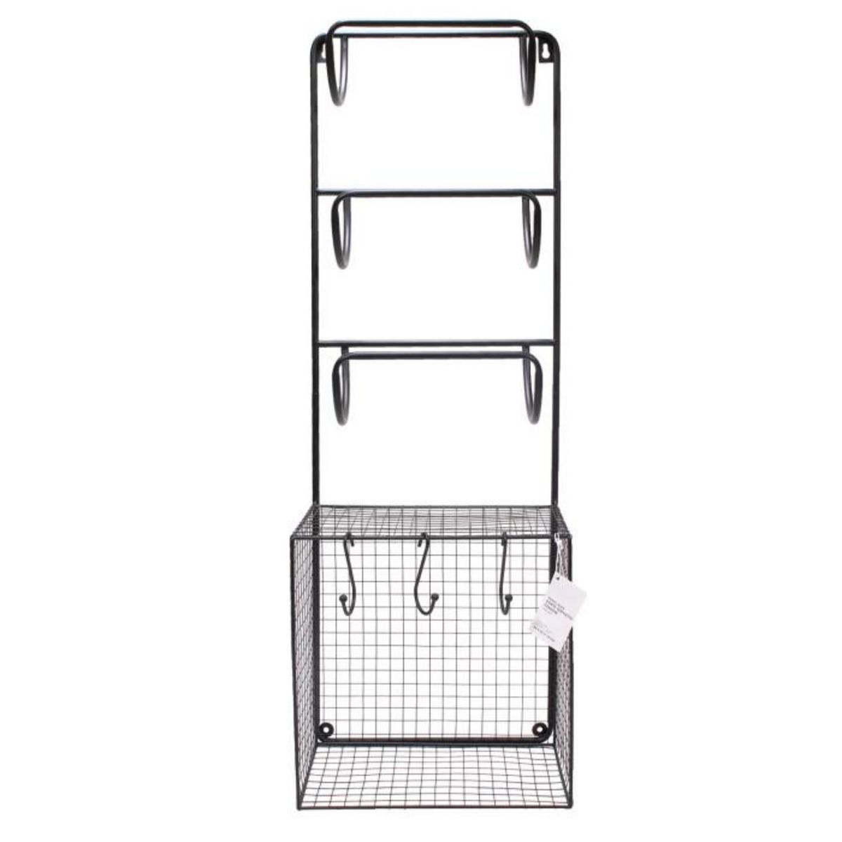 Paris Prix Porte Serviettes & Étagère  Métal  82cm Noir