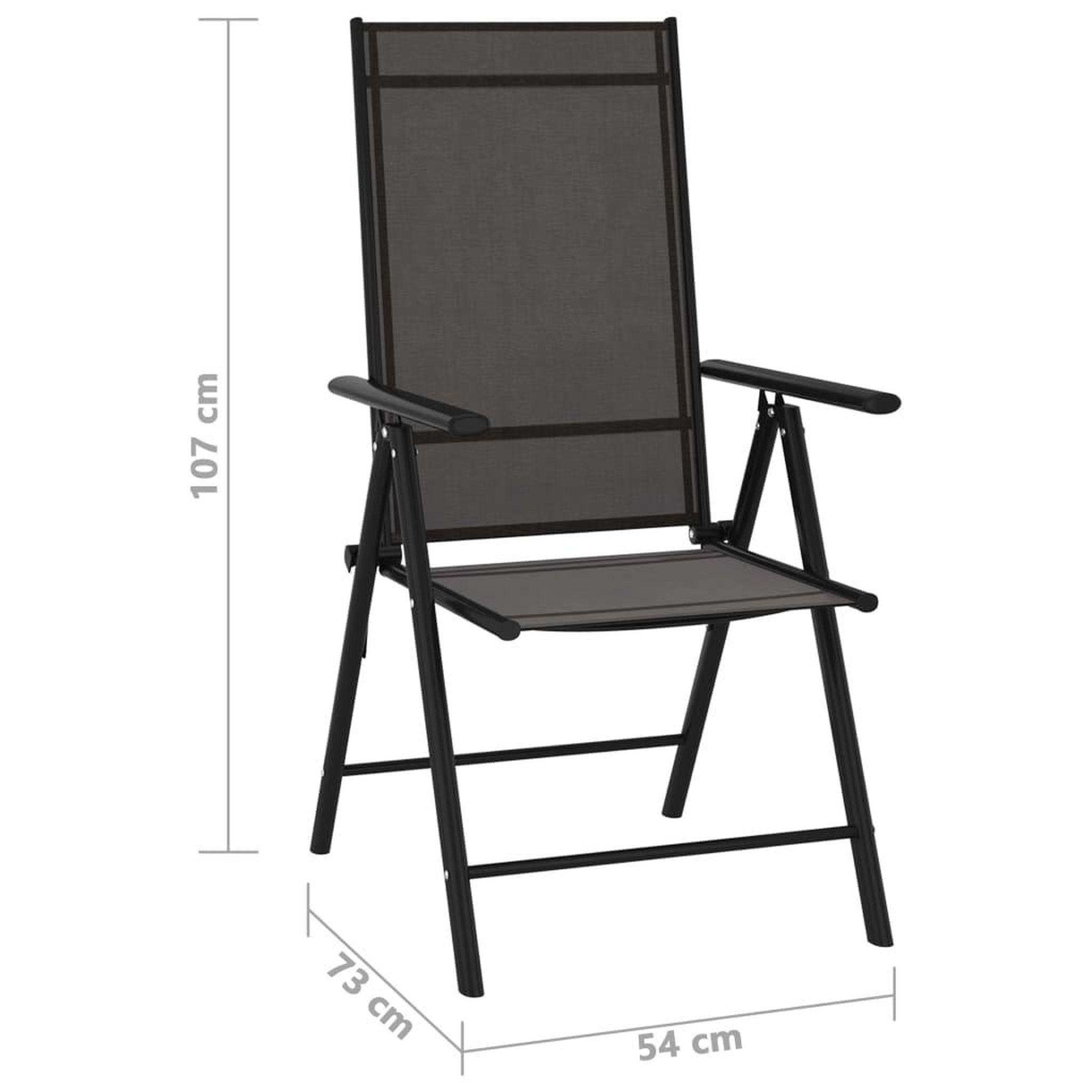 Voir la diapositive 6 : VIDAXL Chaises de jardin pliables lot de 6 Textilene Noir