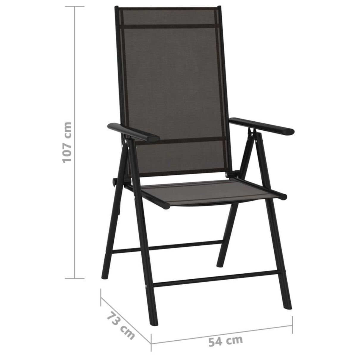 VIDAXL Chaises de jardin pliables lot de 6 Textilene Noir