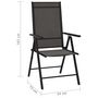 Voir la diapositive 6 : VIDAXL Chaises de jardin pliables lot de 6 Textilene Noir