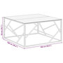 Voir la diapositive 6 : VIDAXL Table basse argente acier inoxydable et verre trempe