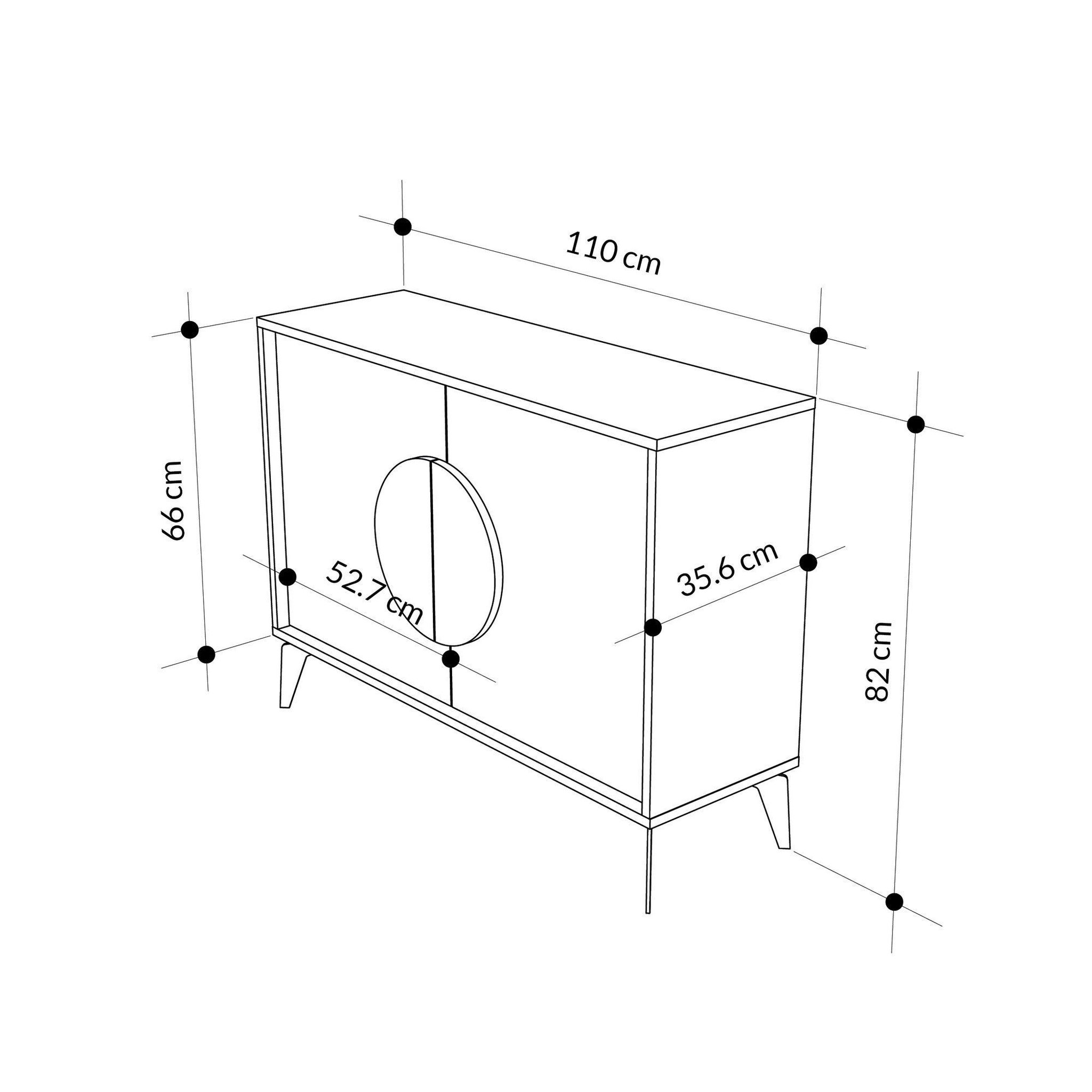 Voir la diapositive 4 : Habitat et Jardin Buffet en bois  Gora  - 110 x 36 x 82 cm - Moka léger