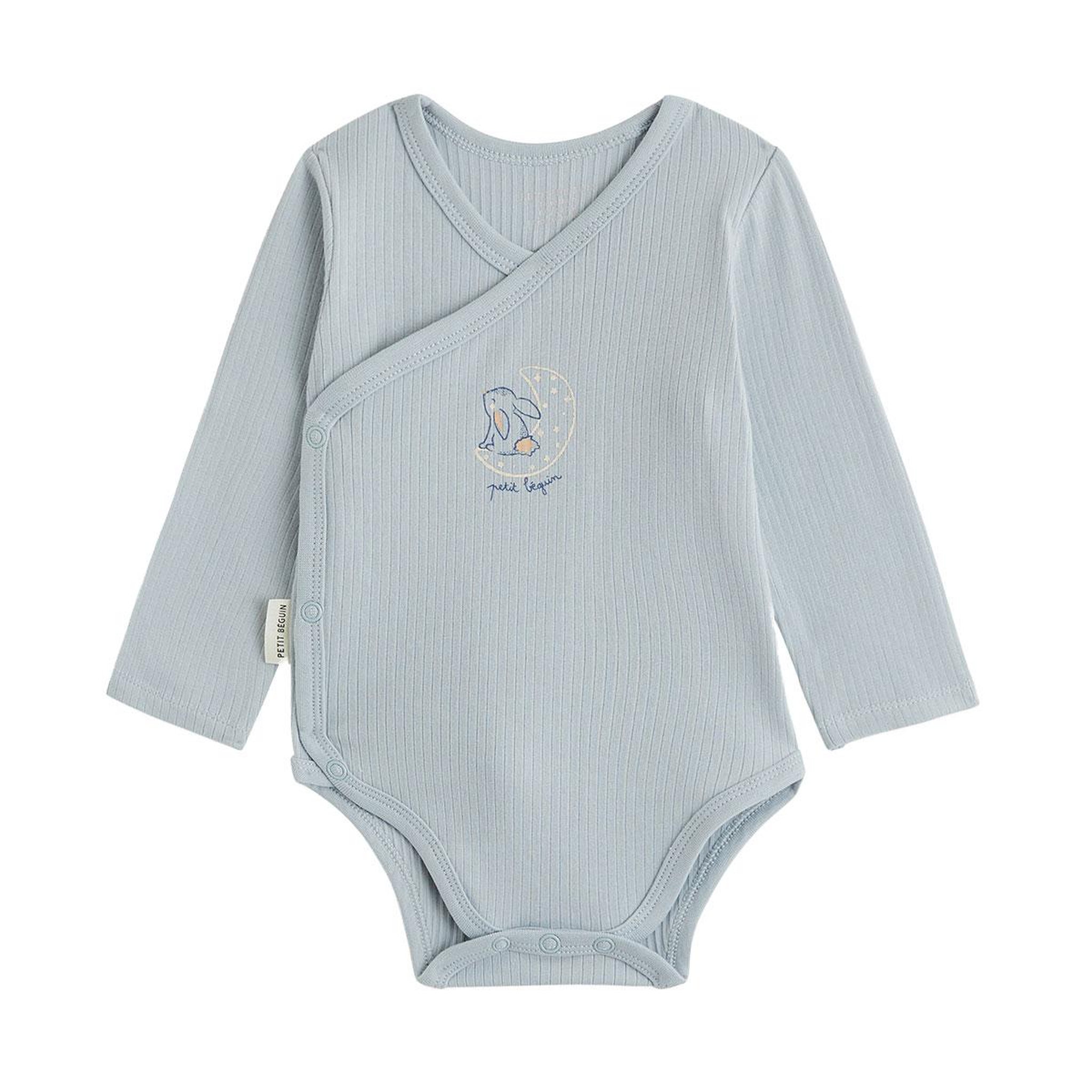 Voir la diapositive 5 : PETIT BEGUIN Lot de 2 bodies bébé manches longues ouverture croisée voix lactée