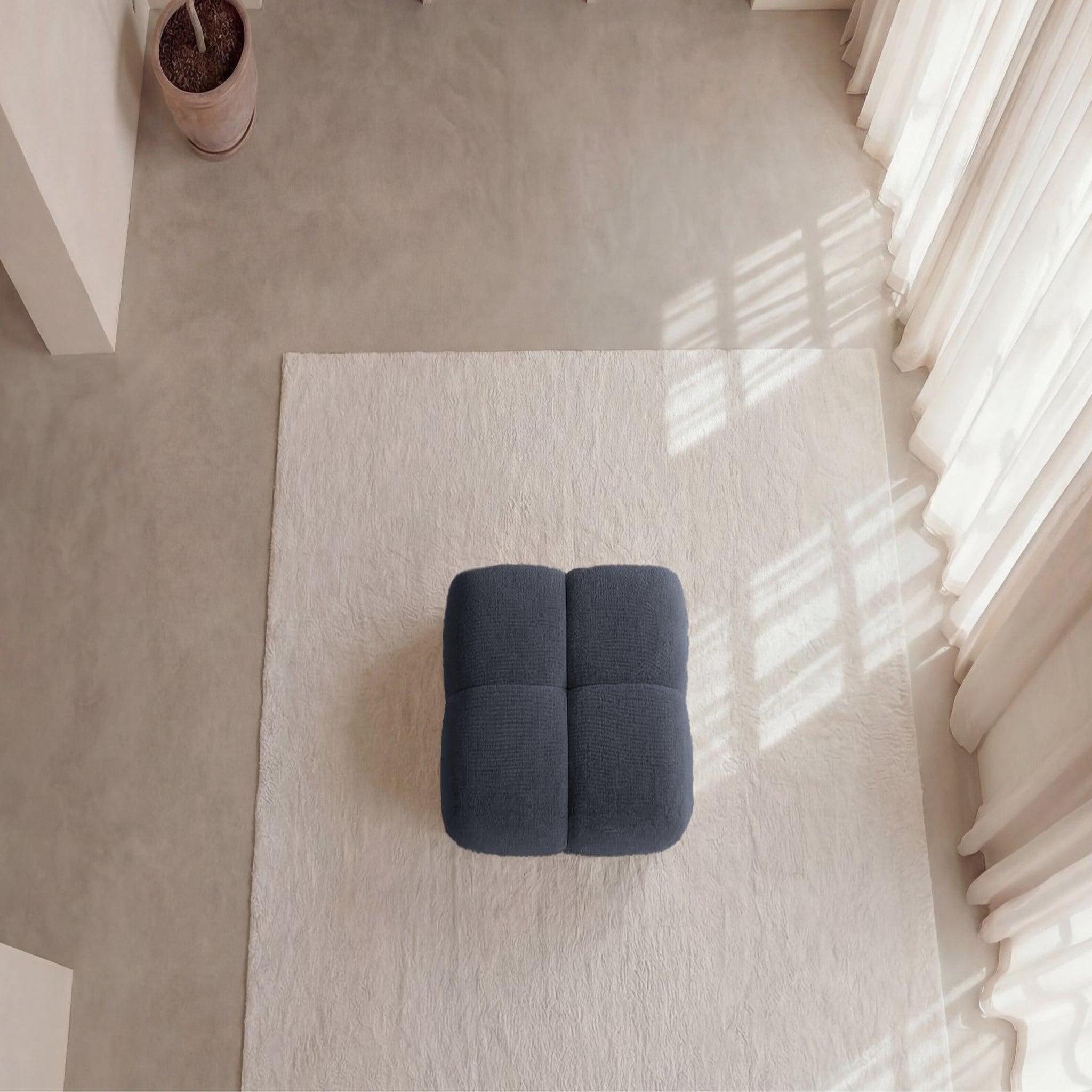 Voir la diapositive 5 : CASANOVA PARIS Constance - pouf en tissu chenille 72x72x43.5