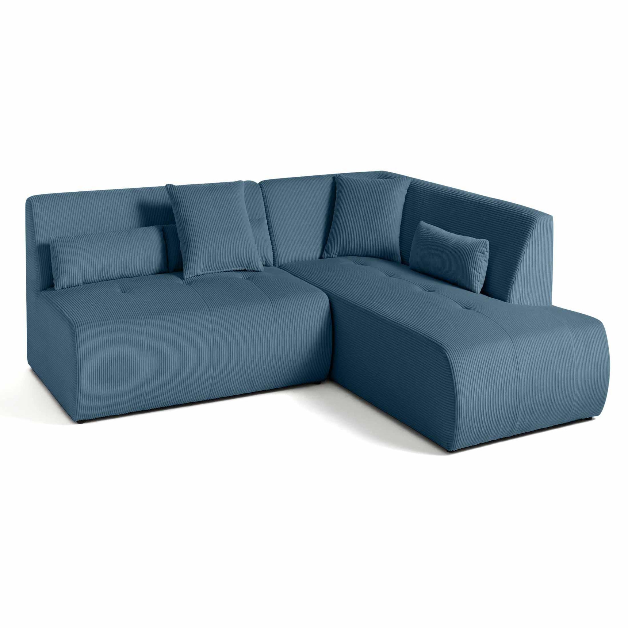 Voir la diapositive 2 : LISA DESIGN Onyx - canapé modulable d'angle droit - 5 places - en velours côtelé