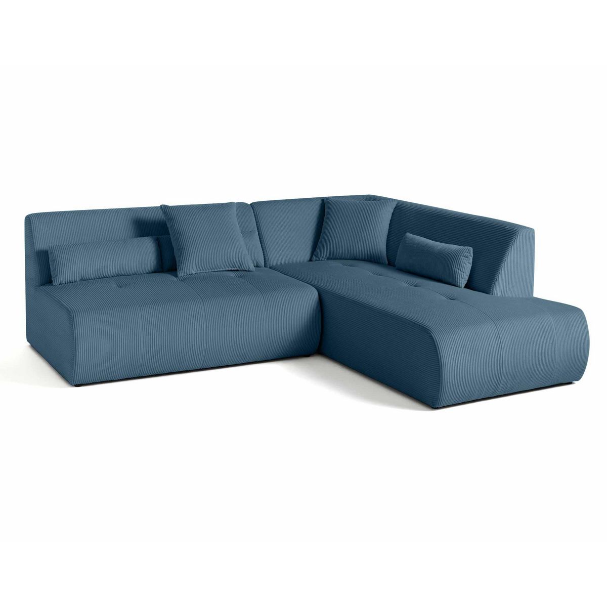 LISA DESIGN Onyx - canapé modulable d'angle droit - 5 places - en velours côtelé