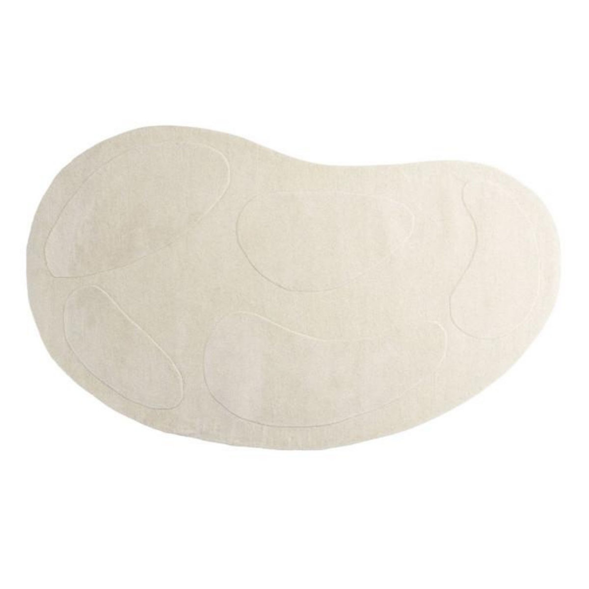 Paris Prix Tapis Déco Ovale en Laine  Enard  175x290cm Blanc