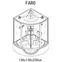 AQUA+ Combiné bain/douche hydromassant d'angle en quart de cercle - Faro 