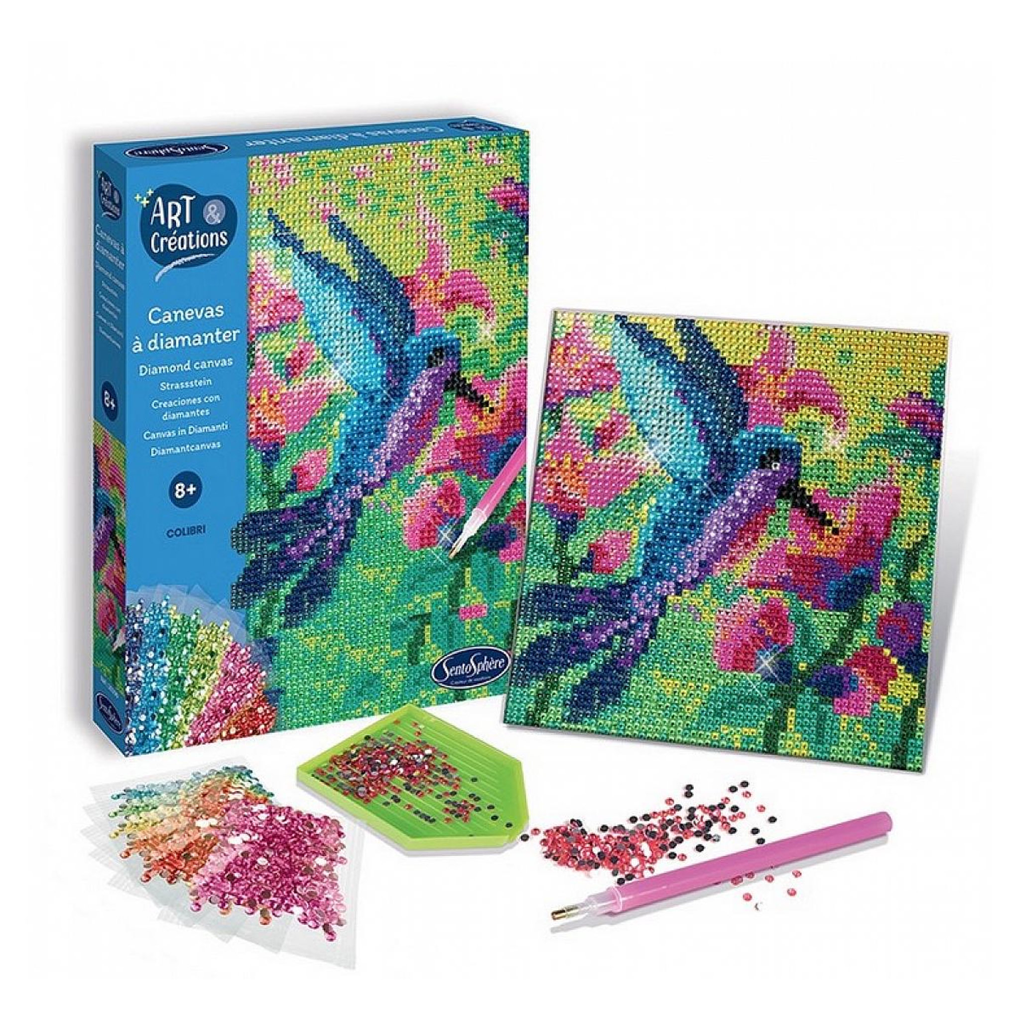 Voir la diapositive 2 : Sentosphere Canevas a diamanter - Colibri - Art et creations