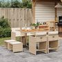 Voir la diapositive 1 : VIDAXL Ensemble a manger de jardin et coussins 9 pcs beige Poly rotin