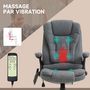 Voir la diapositive 4 : HOMCOM Fauteuil de bureau direction massant chauffant hauteur réglable dossier inclinable toile de lin gris chiné