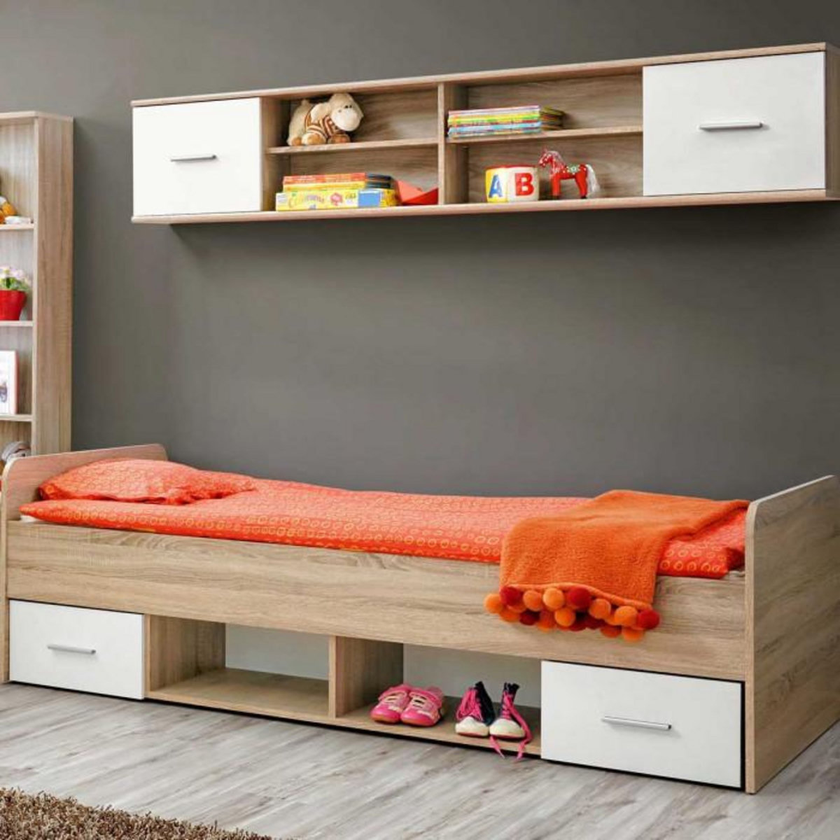 Paris Prix Chambre Complète Enfant 4P  Dino III  Chêne & Blanc