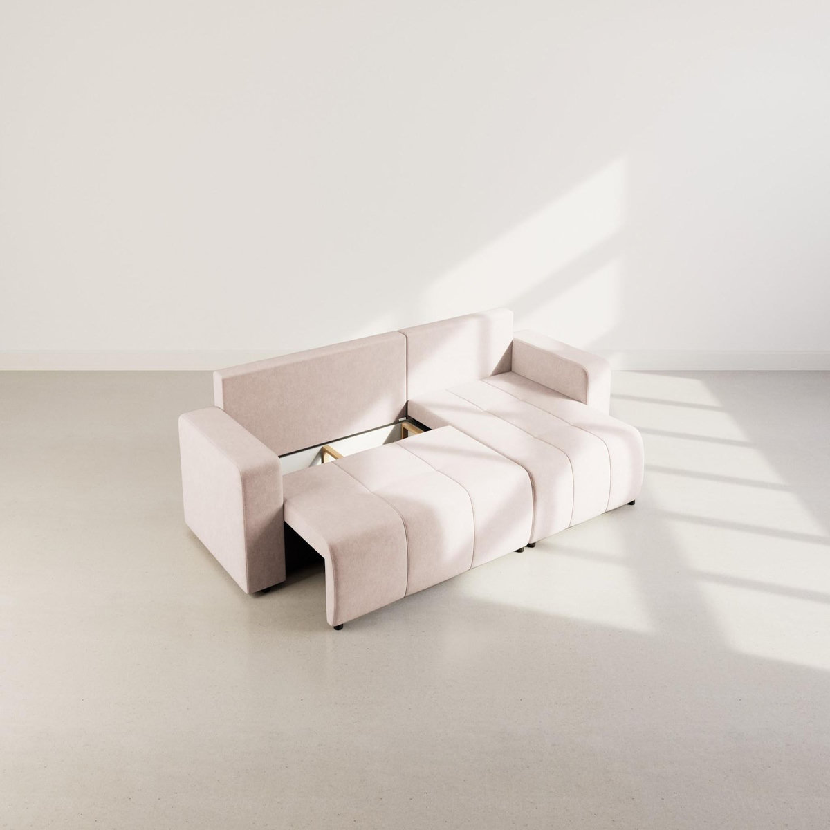 BEST MOBILIER Nicole - canapé d'angle réversible 5 places convertible avec coffre en tissu