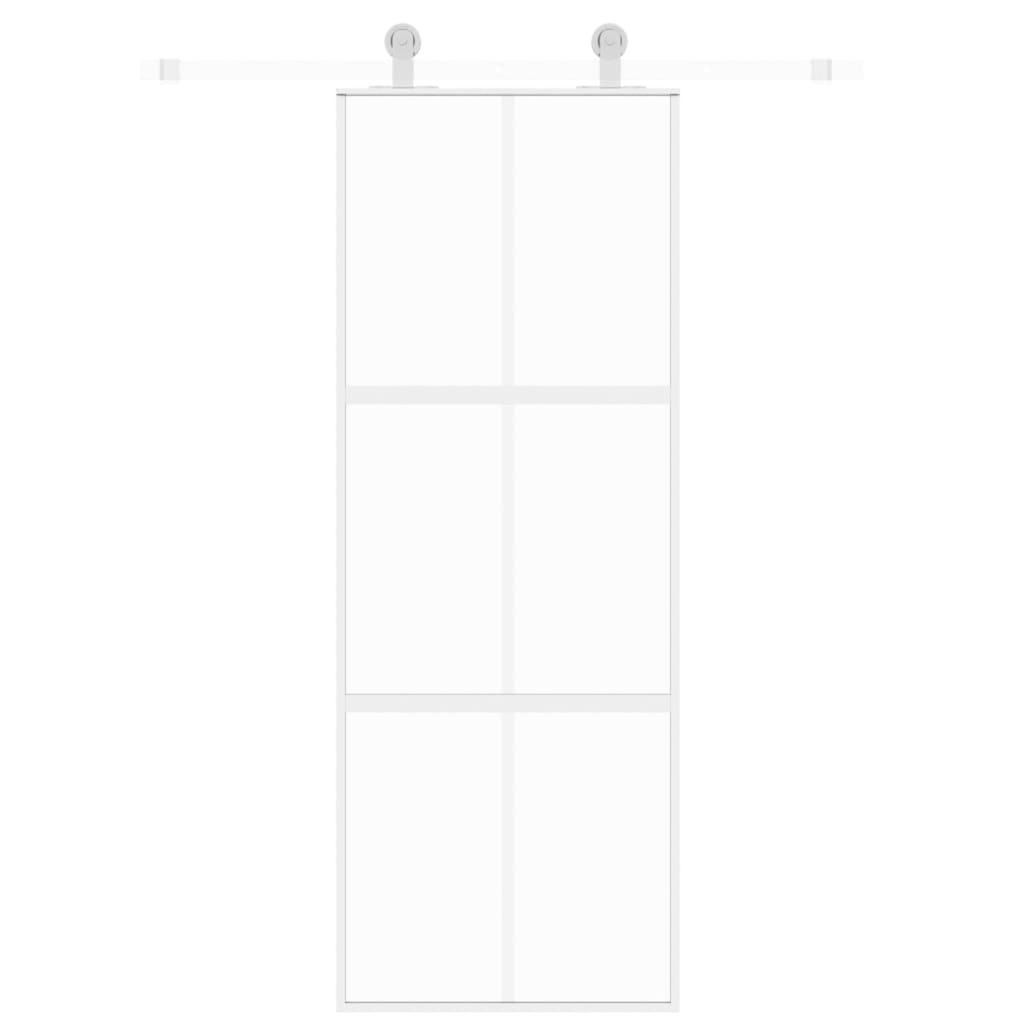 Voir la diapositive 3 : VIDAXL Porte coulissante blanc 76x205 cm verre trempe aluminium