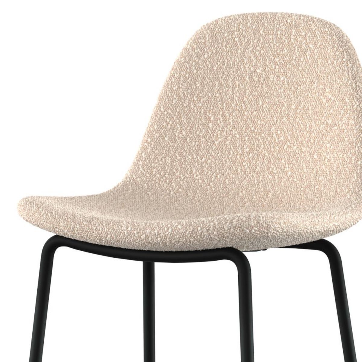 Rendez vous déco Lot de 2 chaises pour îlot central 65.5 cm en tissu bouclette beige - Henrik