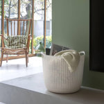 CURVER Curver Panier de rangement Knit Rond L 30 L Blanc creme