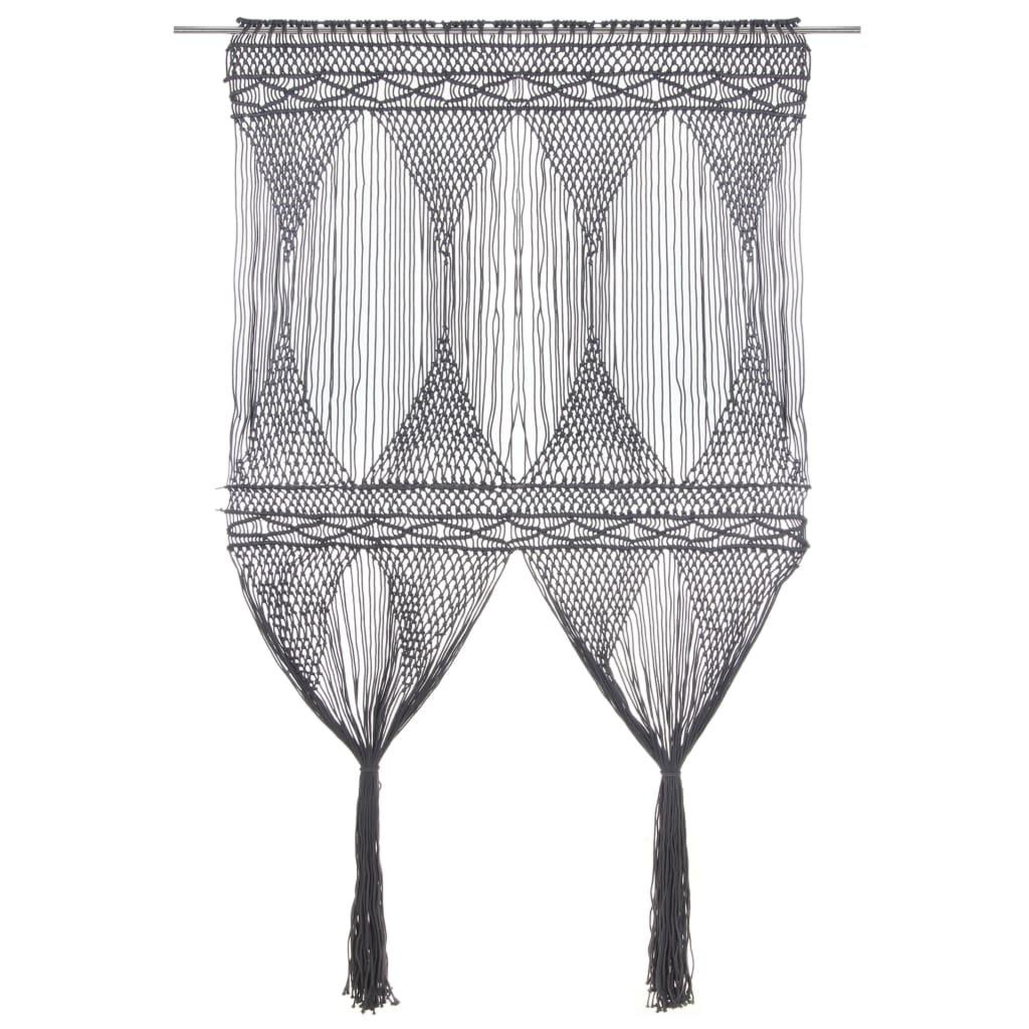 Voir la diapositive 1 : VIDAXL Rideau en macrame Anthracite 140x240 cm Coton
