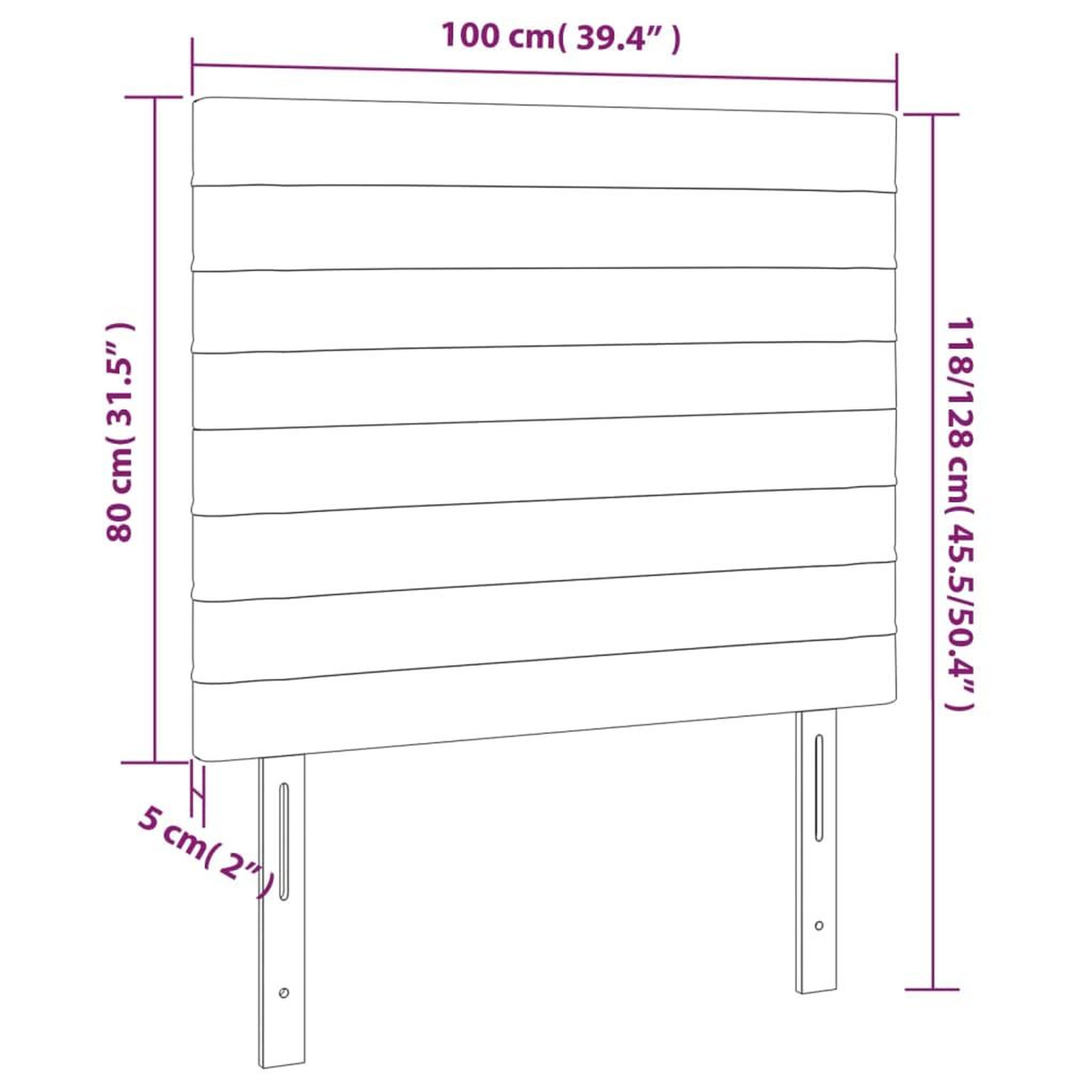 Voir la diapositive 6 : VIDAXL Tete de lit a LED Taupe 100x5x118/128 cm Tissu