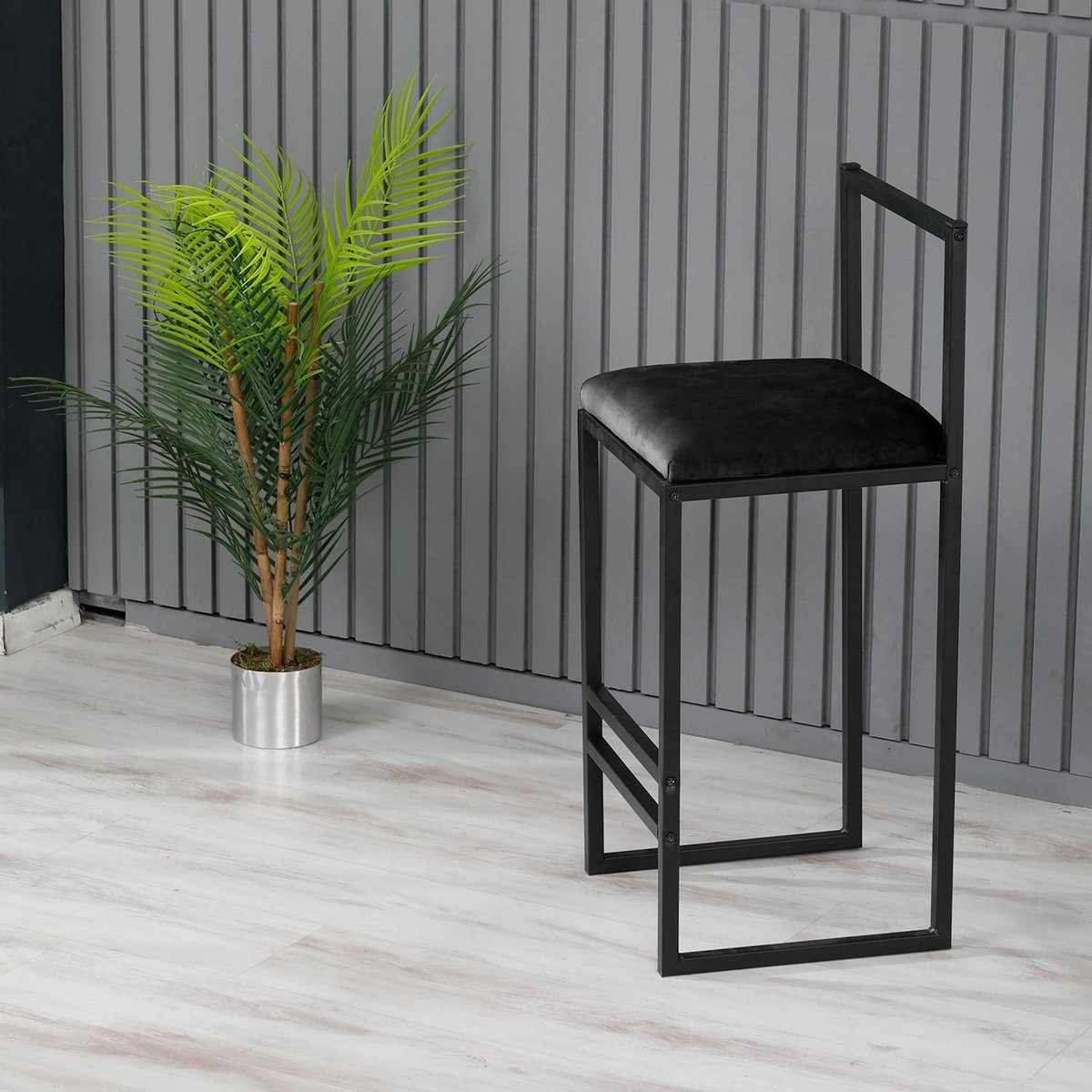 Habitat et Jardin Tabouret de bar en métal  Nordic  35 x 35 x 84 cm - Noir