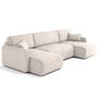 Voir la diapositive 2 : LISA DESIGN Apolline - canapé panoramique en u 7 places convertible avec coffres en tissu moucheté