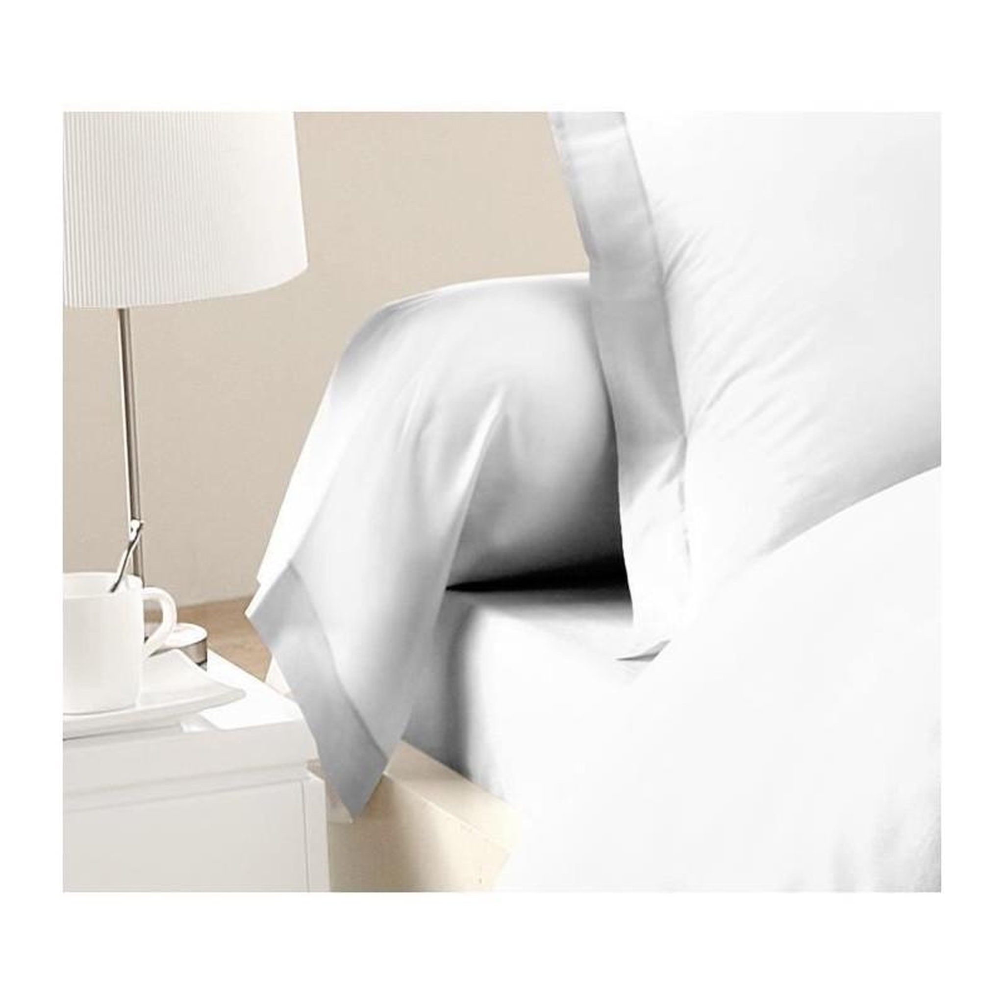 LOVELY HOME LOVELY HOME Lot de 2 Taies de Traversin 100% coton 85x185 cm - Blanc