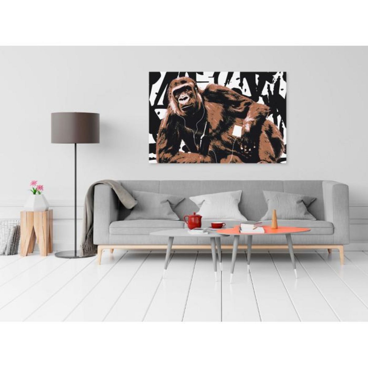Paris Prix Tableau Imprimé  Pop Art Monkey Narrow Brown