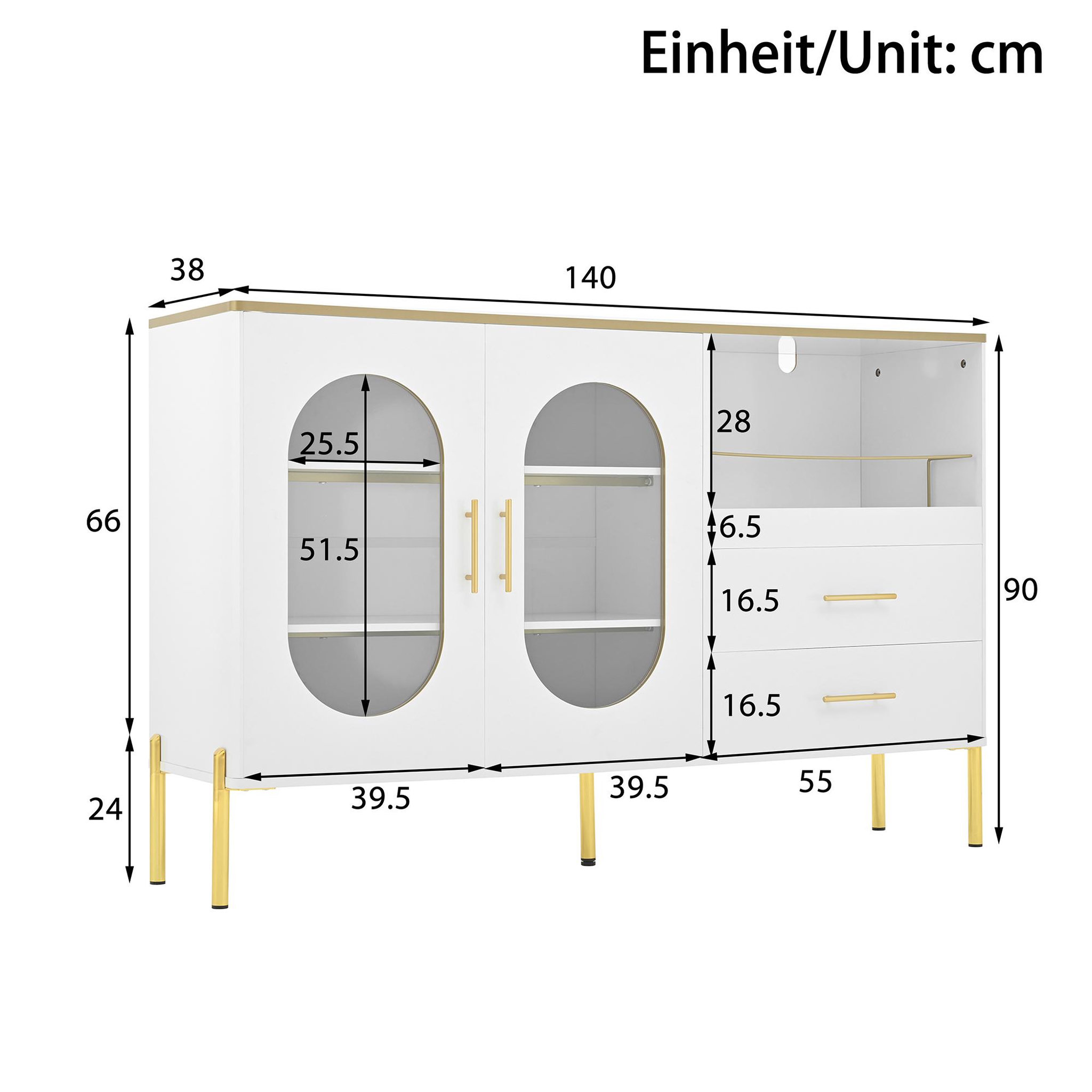 Voir la diapositive 3 : MERAX Buffet 2 porte(s) 2 tiroir(s) - 140 cm blanc mdf