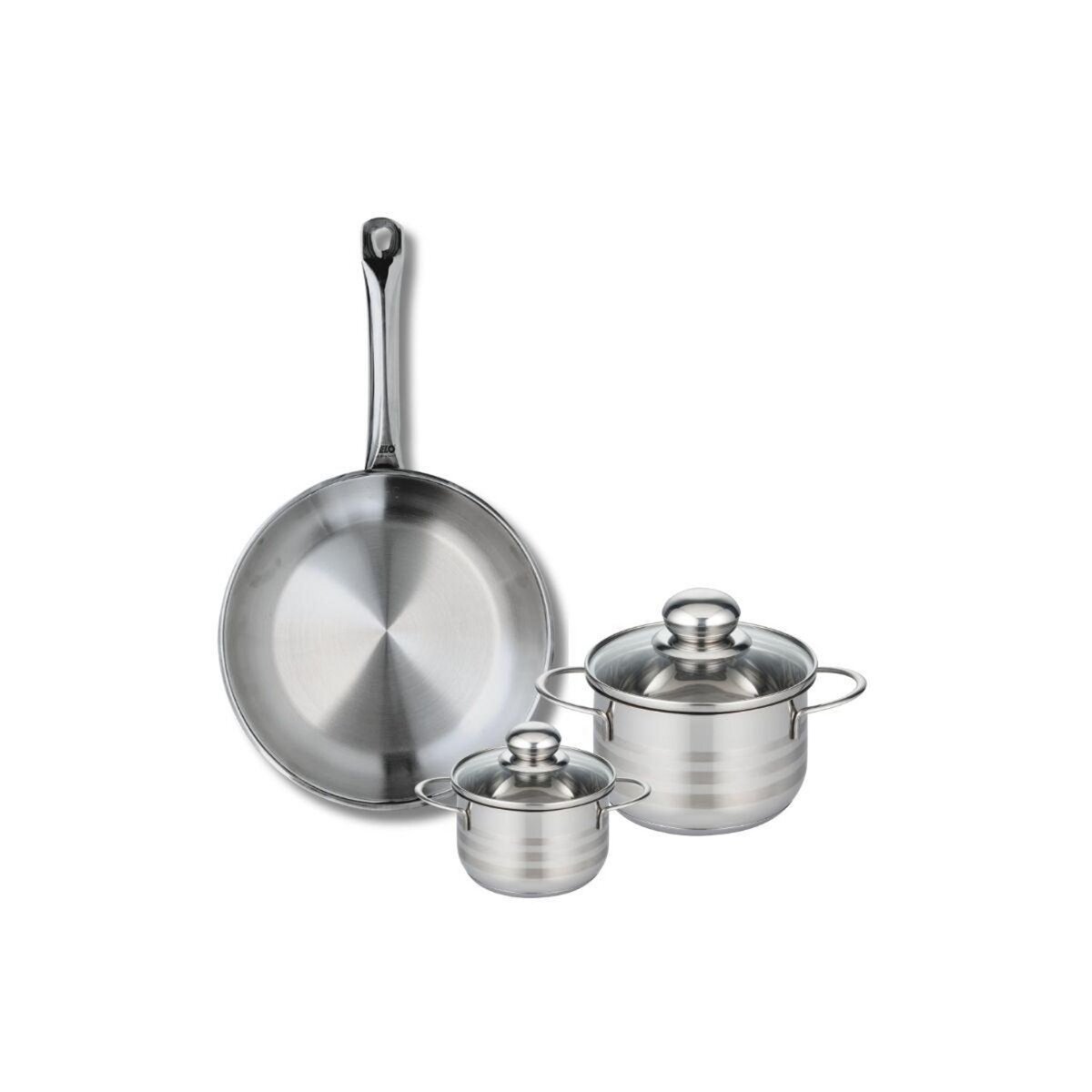 ELO Ensemble de 1 Poêle de cuisson 28 cm et 2 faitouts 12 et 16 cm Elo Profi Brillant