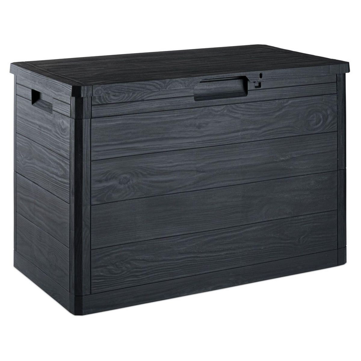 TOOMAX Coffre de rangement jardin résine - Anthracite - 160L - MULTIBOX WOODY 160