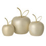 Voir la diapositive 1 : Paris Prix Lot de 3 Pommes Déco  Porcelaine  15cm Doré