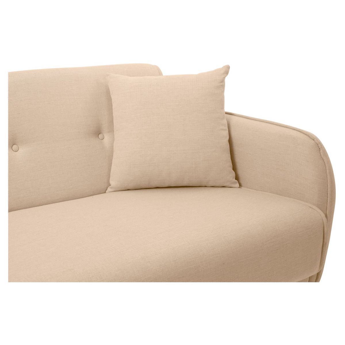 Canapé droit convertible 3 places tissu pieds bois clair BONJO