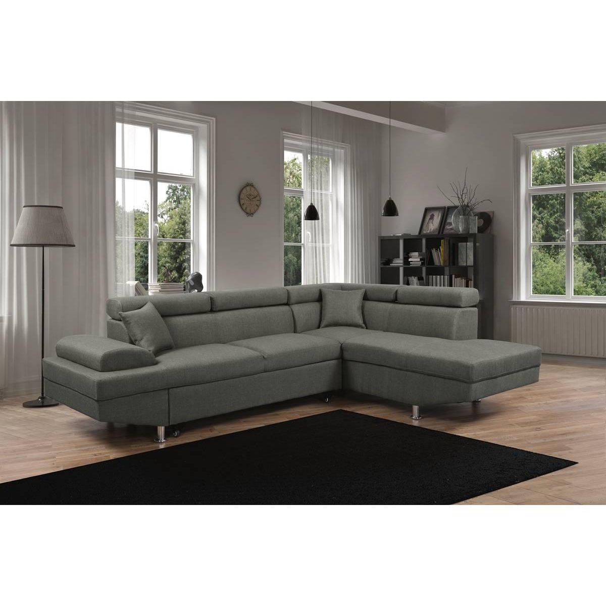 Habitat et Jardin Canapé d'angle  Sophia luxe  - 265 x 190.5 x 80/91 cm - Gris - Angle droit