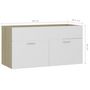 Voir la diapositive 6 : VIDAXL Armoire d'evier Blanc et chene sonoma Bois d'ingenierie