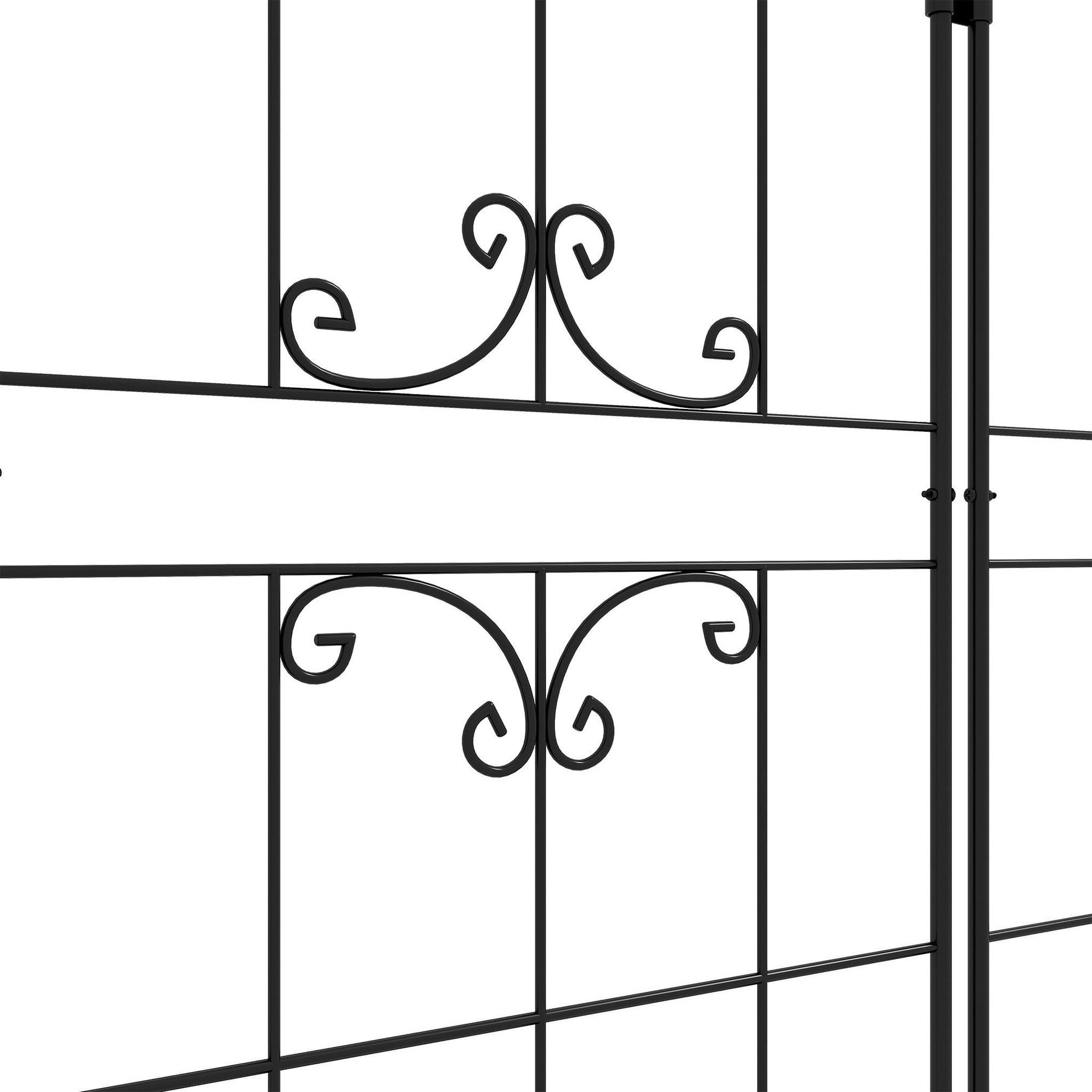 Voir la diapositive 2 : OUTSUNNY Lot de 2 treillis de jardin support pour plantes grimpantes métal noir