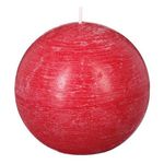 COMPTOIR DE LA BOUGIE Bougie Boule  Rustic  10cm Rouge