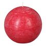 Voir la diapositive 1 : COMPTOIR DE LA BOUGIE Bougie Boule  Rustic  10cm Rouge