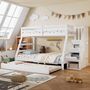 Voir la diapositive 4 : MERAX Lit superposé 90x200(120x200)cm bois et mdf coloris blanc