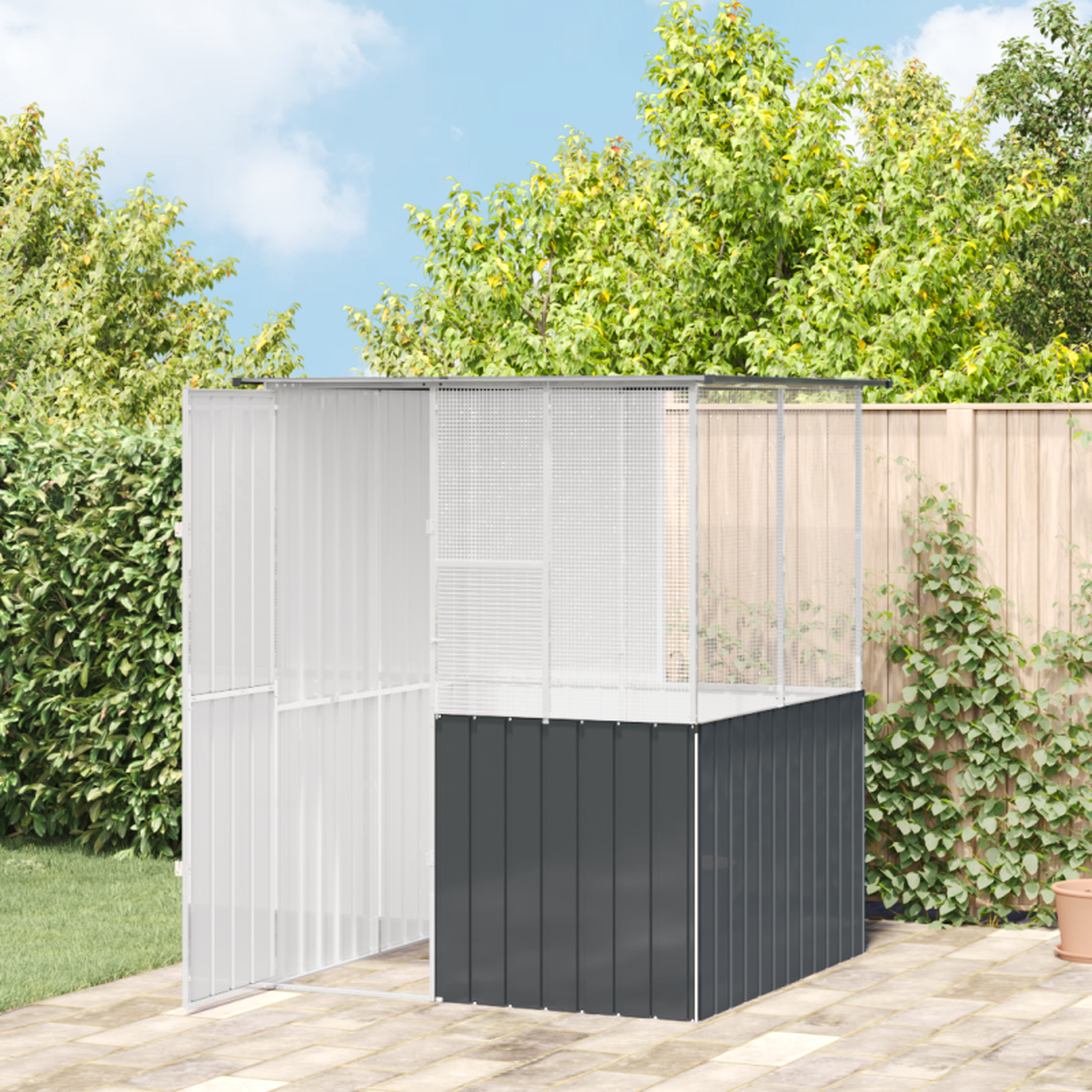 Voir la diapositive 3 : VIDAXL Cage à oiseaux moderne pour l extérieur