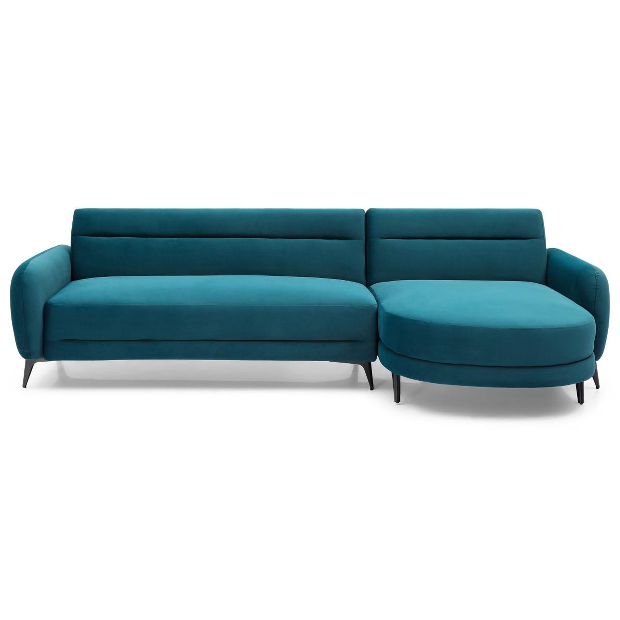Paris Prix Canapé d'angle convertible en velours  milan  283cm bleu canard