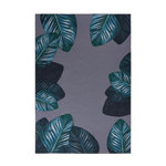 Paris Prix Tapis Imprimé à Poils Courts  Tropical  Noir & Vert. Coloris disponibles : Noir