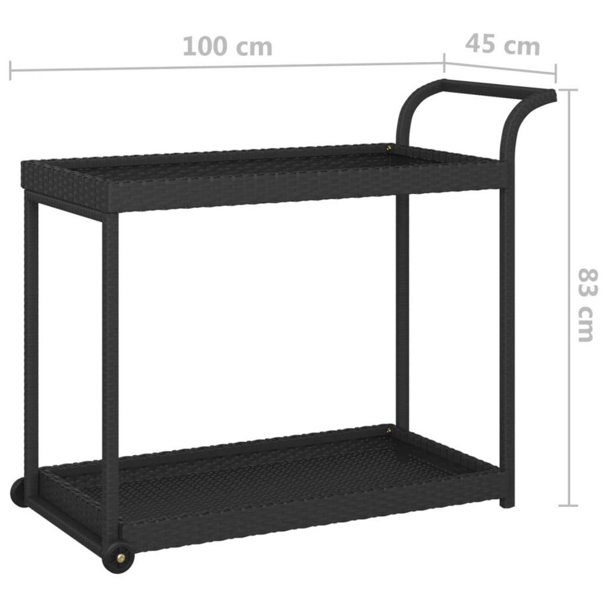 VIDAXL Chariot de bar Noir 100x45x83 cm Resine tressee