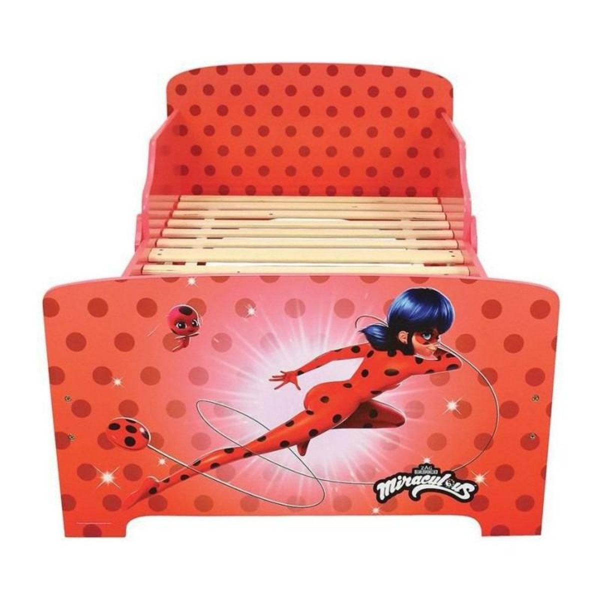 Fun House Fun house miraculous ladybug lit avec sommier a lattes 140x70 cm