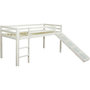 Voir la diapositive 1 : HomeStyle4U Lit Simple Blanc 90x200 en hauteur avec echelle et toboggan