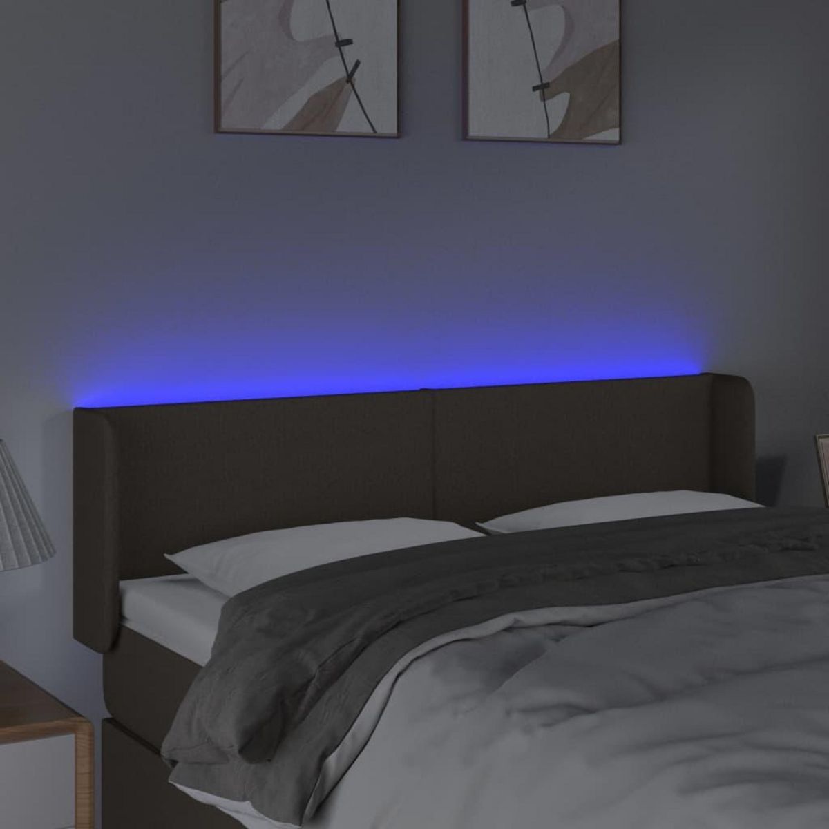 VIDAXL Tete de lit a LED Taupe 147x16x78/88 cm Tissu