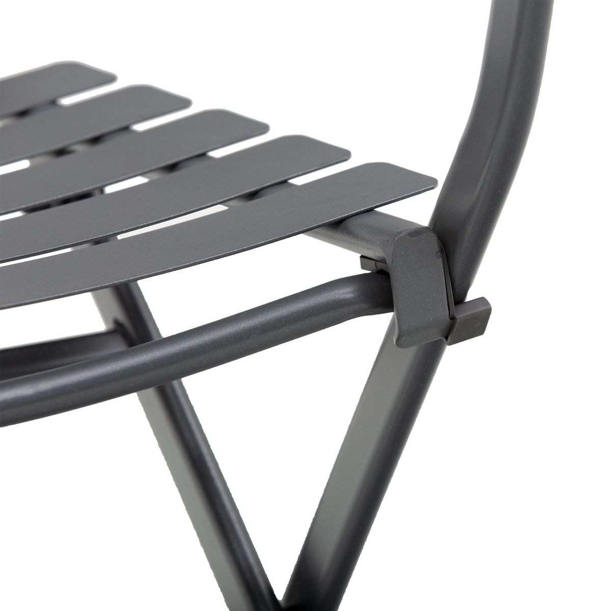 OUTSUNNY Salon de jardin bistro pliable - table carrée dim. 60L x 60l x 71H cm avec 2 chaises - métal thermolaqué gris