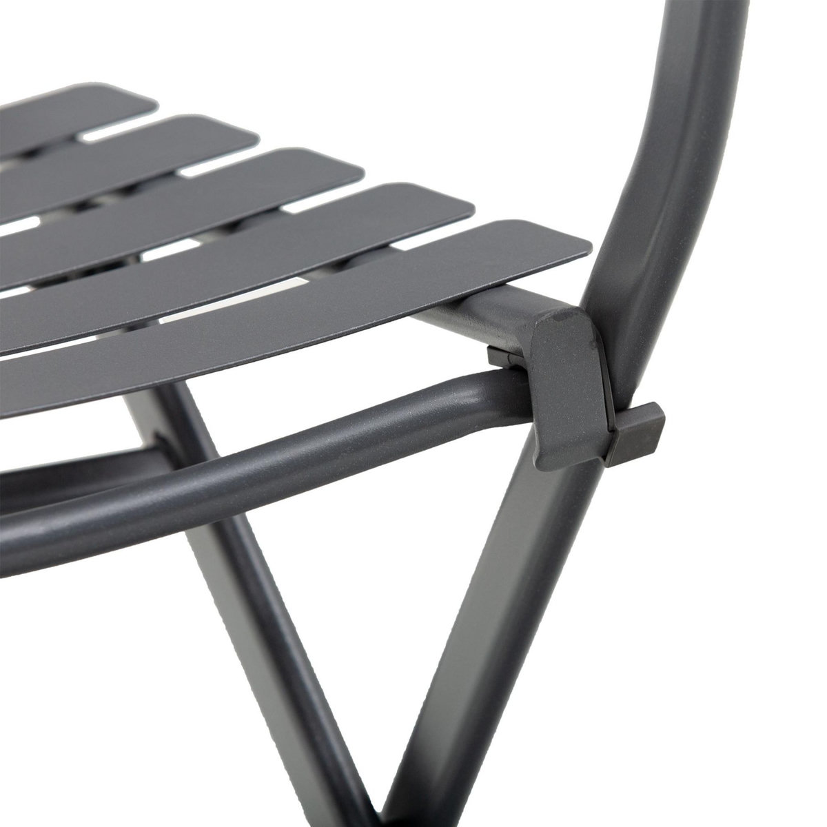 OUTSUNNY Salon de jardin bistro pliable - table carrée dim. 60L x 60l x 71H cm avec 2 chaises - métal thermolaqué gris