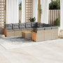 Voir la diapositive 1 : VIDAXL Salon de jardin avec coussins 12 pcs beige resine tressee