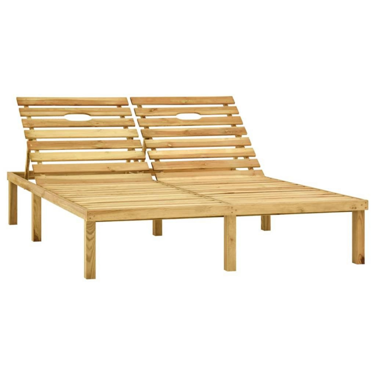 VIDAXL Chaise longue double Bois de pin impregne de vert